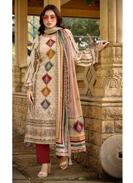 C1990 Rosemeen By Fepic Pure Natural Crape Printed Embroidered Pakistani Salwar Kameez Best Wholesale Shop In Surat